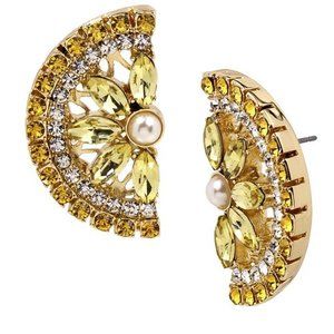Betsey Johnson Lemon Slice Button Earrings